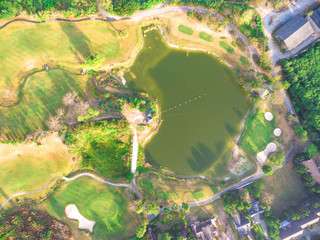 Canvas Print - Aerial view of a beautiful golf course