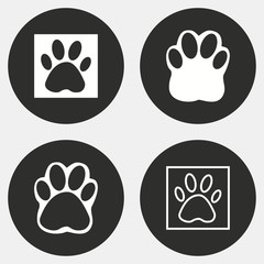 Wall Mural - Paw icon set.