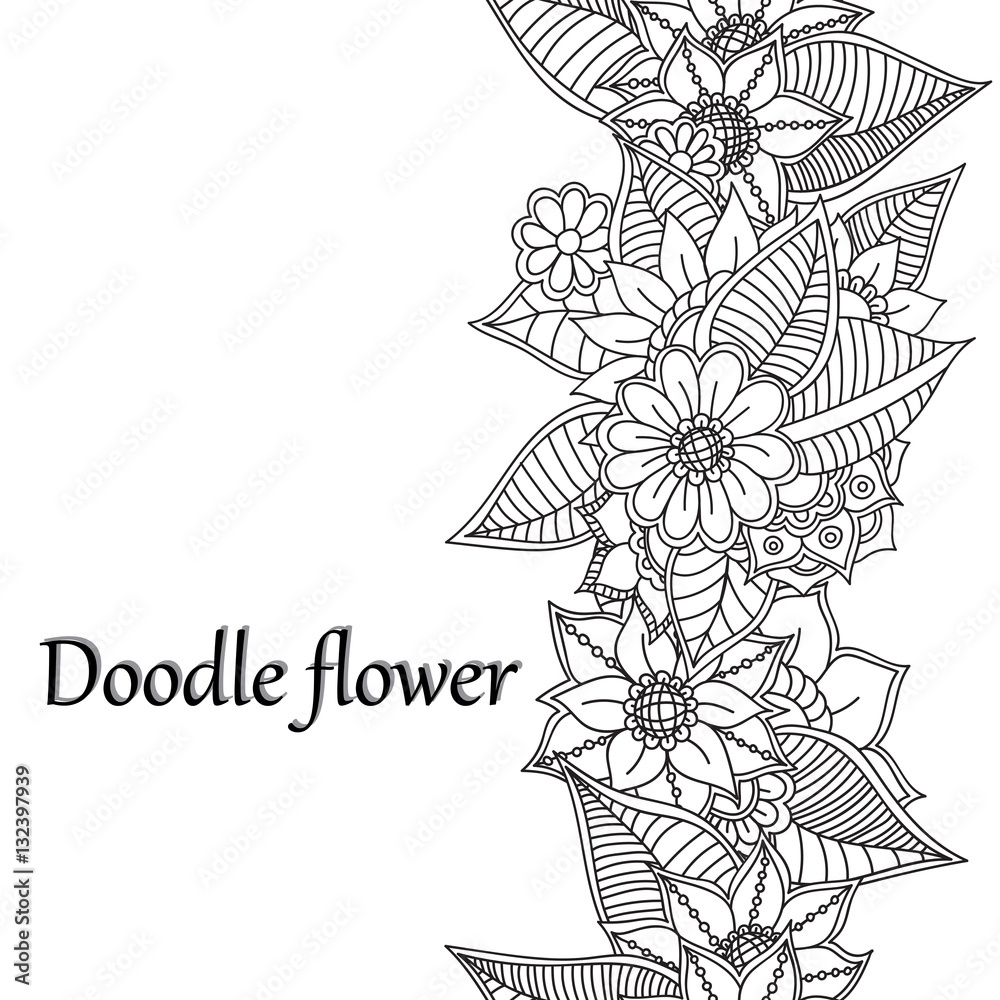 Zentangle abstract flowers. Doodle flower. Vector illustration Stock ...