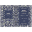 © natalitovchenko - Wedding invitation cards in an vintage-style blue and beige. Beautiful Victorian ornament. Frame with floral elements. Vector illustration.