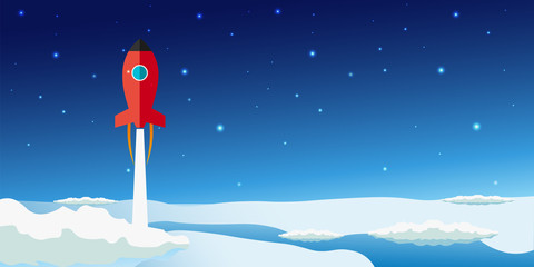 Wall Mural - stratosphere flat modern design. rocket space vector illustration.