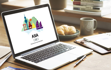 Sticker - Asian Culture International Traveling Destination Concept