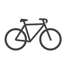 Bike Icon. Bike Vector Isolated On White Background. Flat Vector Illustration In Black.