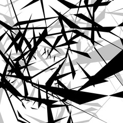Leinwandbilder - Geometric edgy rough pattern. Abstract black and white art.