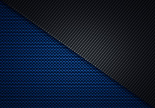 Abstract Modern Blue Black Carbon Fiber Textured Material Design