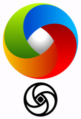Aufkleber - Colorful circular logo for technology concepts with contour vers