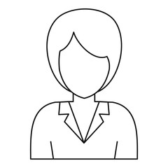Sticker - Businesswoman avatar icon, outline style