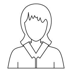 Sticker - women avatar icon, outline style