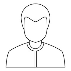 Sticker - Male avatar icon, outline style