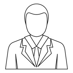 Sticker - Businessman avatar icon, outline style