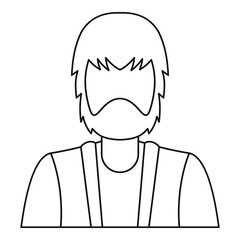 Poster - bearded man icon, outline style