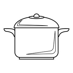 Poster - Pan for cooking icon, outline style
