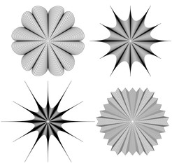 Aufkleber - Radial element(s) with distortion, deformation effect. Abstract