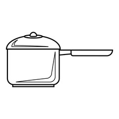 Poster - Pan with handle icon, outline style