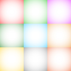 Poster - 9 radial gradient monochrome square format backgrounds / backdro