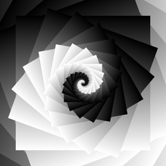 Aufkleber - Spiral of rotating squares. Abstract fractal art.