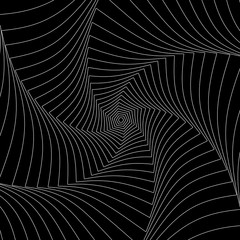 Aufkleber - Radial rotating lines abstract geometric circular pattern