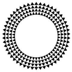 Poster - Circle with triangle fill - Circle element with triangles isolat