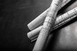 © fotofabrika - Construction planning drawings on black background