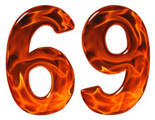 69, Sixty Nine, Numeral, Imitation Glass And A Blazing Fire, Iso