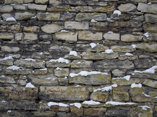 Wall with snow texture, background