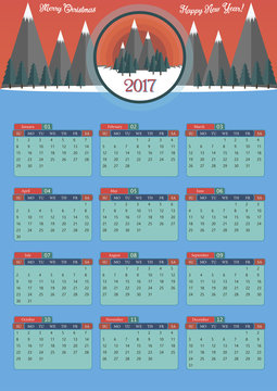Calendar 2017 template design 