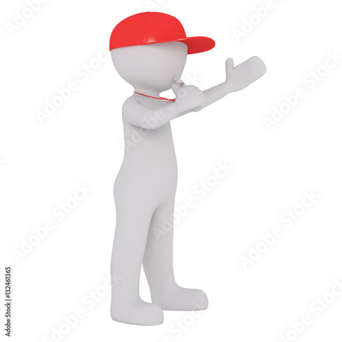 Cartoon Coach In Red Cap And Blowing Whistle Buy This Stock Photo And Explore Similar Images At Adobe Stock Adobe Stock