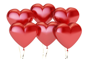 Poster - valentines day heart balloons, 3d rendering