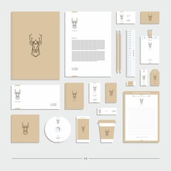 Corporate identity, stationery set, sign, symbol, deer.