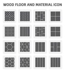 Wall Mural - Wood floor pattern and material vector icon set design.