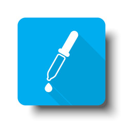 Wall Mural - White Pipette icon on blue web button