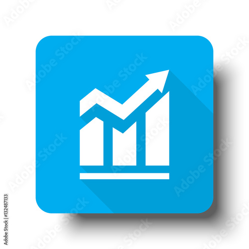 White Trend icon on blue web button - Buy this stock vector and explore similar vectors at Adobe