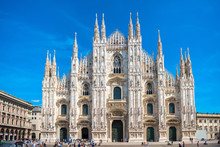 Daytime View Of Famous Milan Cathedral Duomo