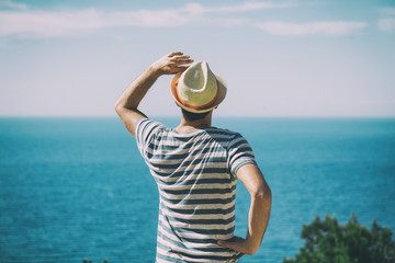 Man enjoying on the beach.

