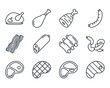 Meat Food Icon Outlined