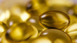 Close up of cod liver oil capsules