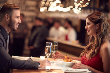 Wall Mural - Dinner together at restaurant