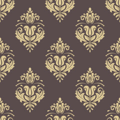 Seamless classic vector golden pattern. Traditional orient ornament. Classic vintage background