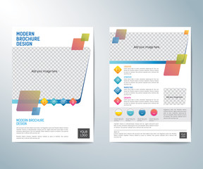  Business brochure flyer design layout template. Business brochure, flyer, magazine cover design template vector.layout education annual report A4 size.