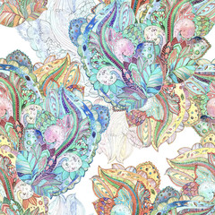 Naklejka na meble seamless texture with magic pattern. watercolor painting