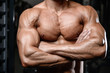 © antondotsenko - Handsome fitness model train in the gym gain muscle