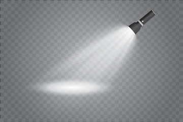 Wall Mural - flashlight on a transparent background