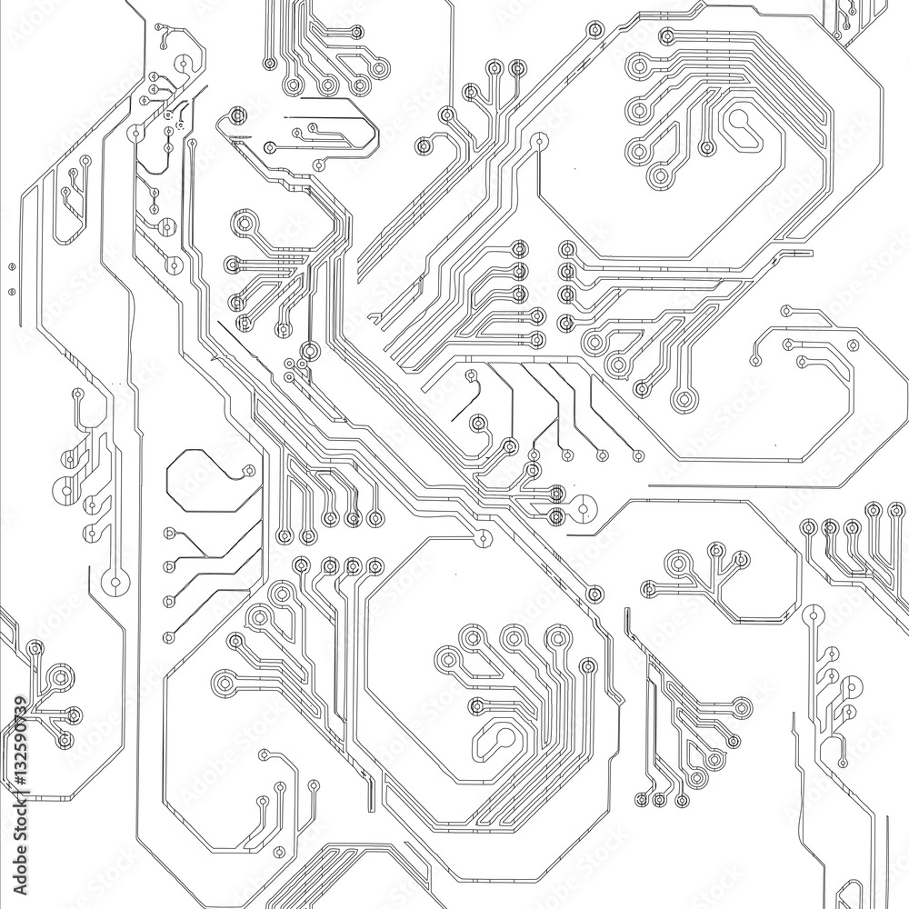 Pencil Drawing Of An Electric Circuit Stock Vector Adobe Stock