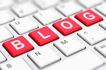 Poster - Blog text word on computer keyboard keys
