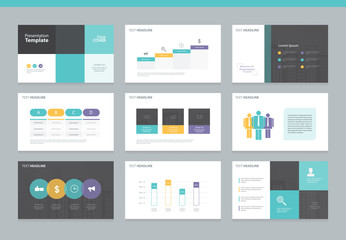 Page layout design template for presentation and brochure , Annual report, flyer and book page with infographic elements design