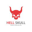 Hell skull. Skull logo