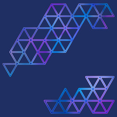 Poster - Abstract dark blue background with triangular grid. Vector