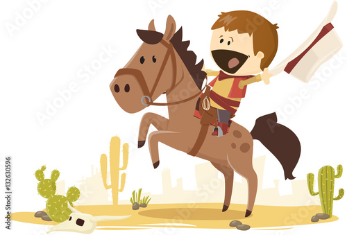 cow boy saluant