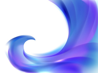 Wall Mural - Abstract white background with blue and purple wavy lines. Abstract color wave design element. Blue wave.