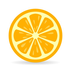 Sticker - Orange slice vector icon